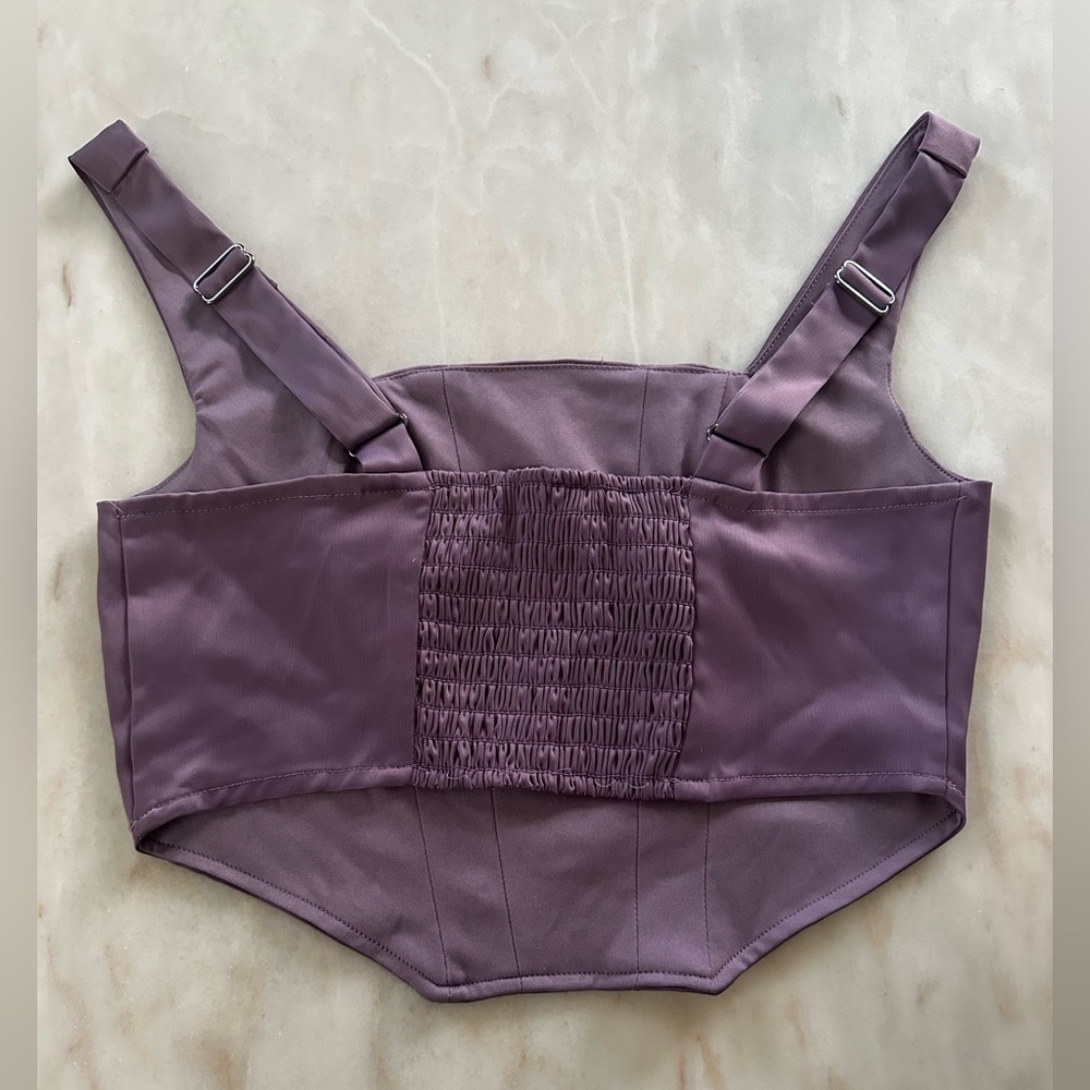 Wild Fable Satin Lavender Crop Top - Picture 2 of 6